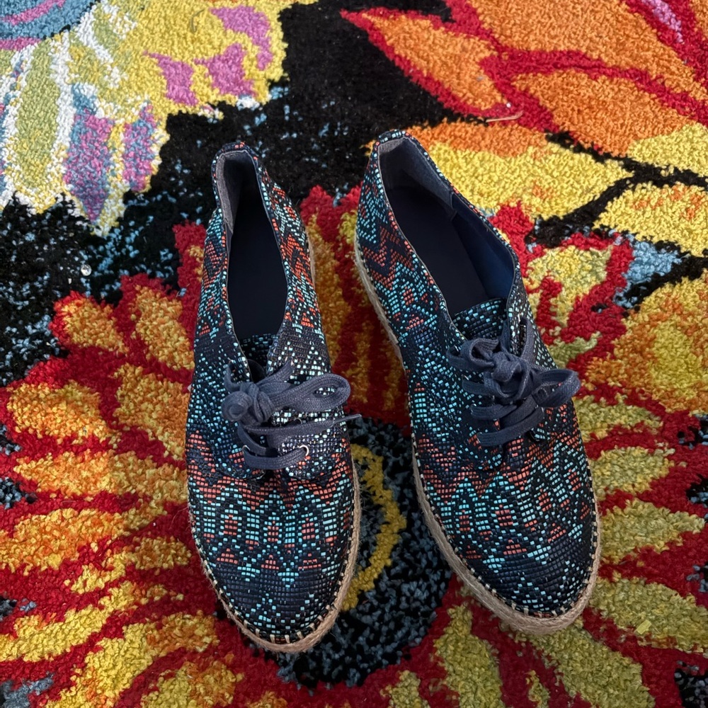 Indigo Colorful Patterned Women's Espadrilles - image 1